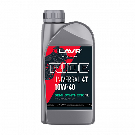 Моторное масло Lavr Moto Ride Universal 4T 10W40 SM, 1л (ЧЗ) Моторное масло Lavr Moto Ride Universal 4T 10W40 SM, 1л (ЧЗ)